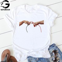 Koszulka z nadrukiem, biała, czarna lub różowa, bawełniany t-shirt damski, bluzka z krótkim rękawem dla kobiet, top z napisem, markowe ubranie na lato 2020 2